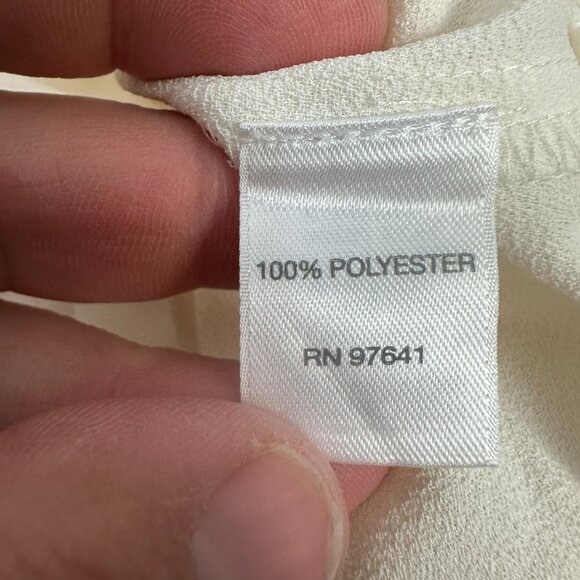 J. Jill Womens Size XS Cream Pleated Hem Blouse Top 100% Polyester - Picture 5 of 6